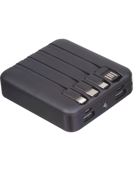 Power bank solarny, z recyklingu 10 000 mAh CRETE – czarny