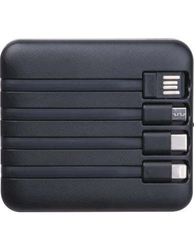 Power bank solarny, z recyklingu 10 000 mAh CRETE – czarny