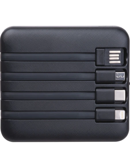 Power bank solarny, z recyklingu 10 000 mAh CRETE – czarny