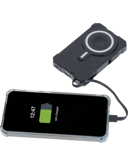 Power bank solarny 10 000 mAh BREDA – czarny