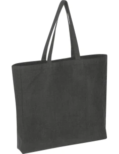 Torba bawełniana z recyklingu, z długimi uszami 320 g/m2 MANHATTAN – czarny
