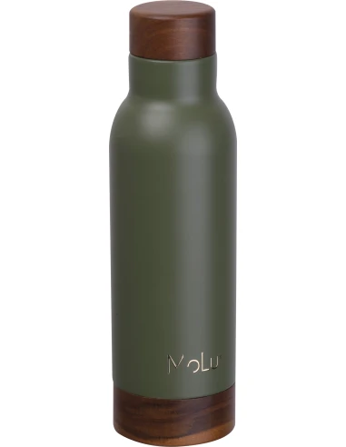 Butelka termiczna ze stalowa z recyklingu COTE D'AZUR MoLu 630 ml – oliwkowy