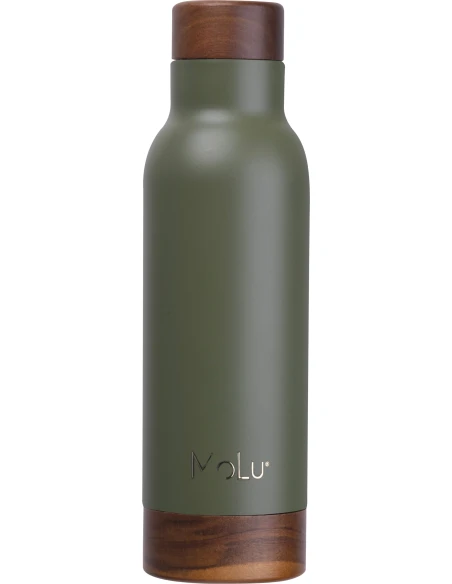 Butelka termiczna ze stalowa z recyklingu COTE D'AZUR MoLu 630 ml – oliwkowy