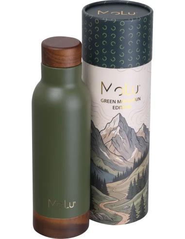Butelka termiczna ze stalowa z recyklingu COTE D'AZUR MoLu 630 ml – oliwkowy
