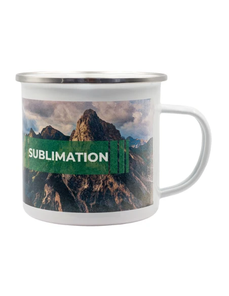 Kubek emaliowany z powłoką sublimacyjną Odis 500 ml, biały