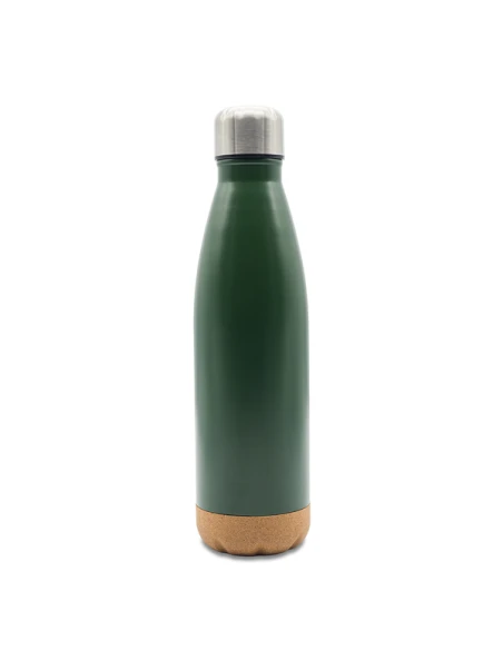 Butelka termiczna z korkowym spodem Jowi 500 ml, ciemny zielony