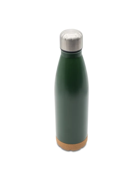 Butelka termiczna z korkowym spodem Jowi 500 ml, ciemny zielony