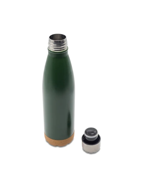 Butelka termiczna z korkowym spodem Jowi 500 ml, ciemny zielony