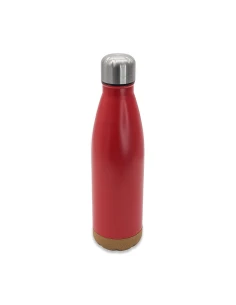 Butelka termiczna z korkowym spodem Jowi 500 ml, czerwony 2