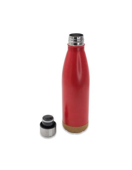 Butelka termiczna z korkowym spodem Jowi 500 ml, czerwony