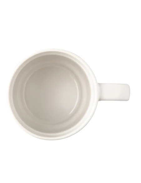 Kubek ceramiczny z bambusową przykrywką Giulia 400 ml, biały