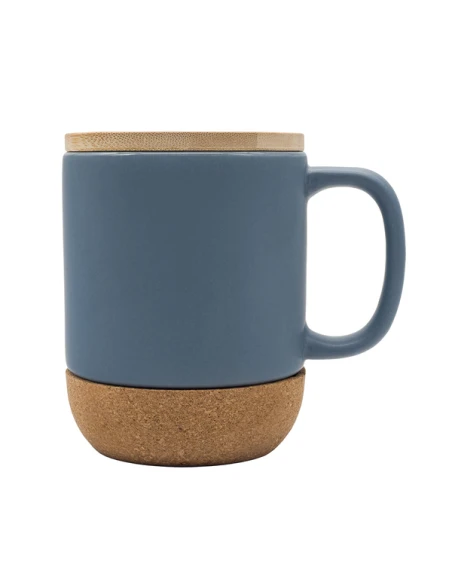 Kubek ceramiczny z bambusową przykrywką Giulia 400 ml, szary