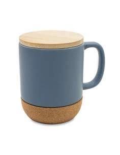 Kubek ceramiczny z bambusową przykrywką Giulia 400 ml, szary 2