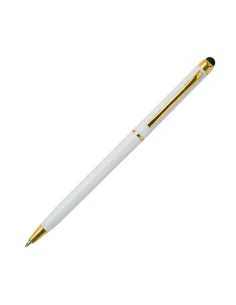 Długopis plastikowy Touch Pointer, biały