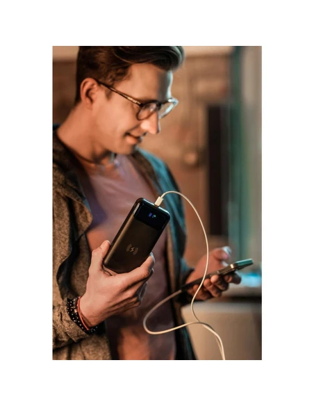 Power bank 20000 mAh z ładowarką indukcyjną Supremi, czarny