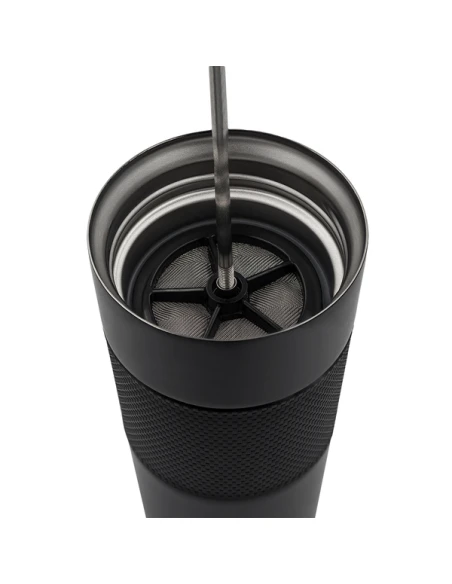 Kubek termiczny z french press Aspet 450 ml, czarny