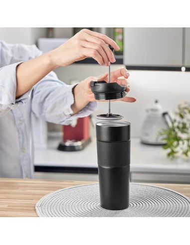 Kubek termiczny z french press Aspet 450 ml,...