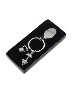 Brelok z motywem sportowym GymKey, srebrny
