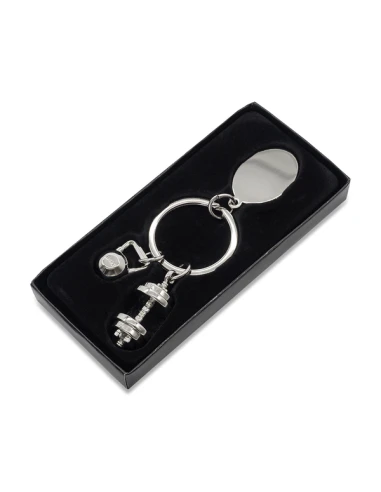 Brelok z motywem sportowym GymKey, srebrny