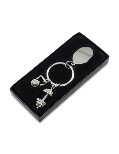 Brelok z motywem sportowym GymKey, srebrny