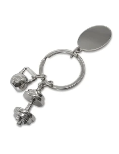 Brelok z motywem sportowym GymKey, srebrny 2