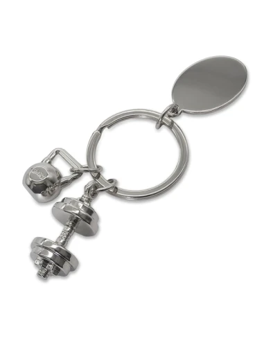 Brelok z motywem sportowym GymKey, srebrny