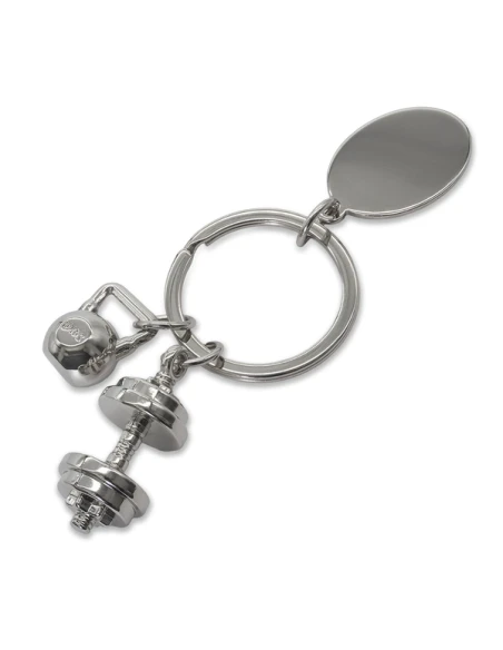 Brelok z motywem sportowym GymKey, srebrny