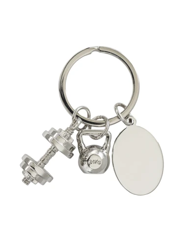 Brelok z motywem sportowym GymKey, srebrny