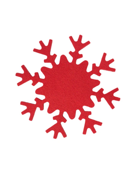 Podkładki filcowe Snowflake, czerwony