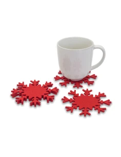Podkładki filcowe Snowflake, czerwony 2