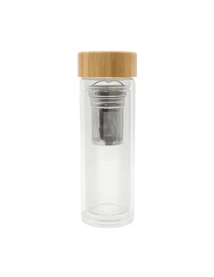 Dwuścienna butelka z zaparzaczem Helen 400 ml, transparentny
