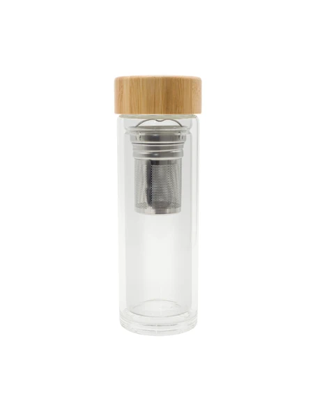 Dwuścienna butelka z zaparzaczem Helen 400 ml, transparentny