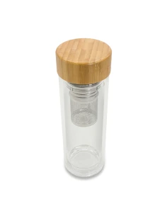 Dwuścienna butelka z zaparzaczem Helen 400 ml, transparentny 2