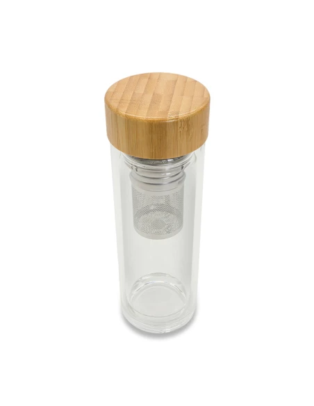 Dwuścienna butelka z zaparzaczem Helen 400 ml, transparentny