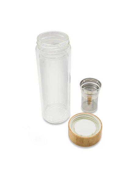 Dwuścienna butelka z zaparzaczem Helen 400 ml, transparentny