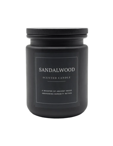 Świeca zapachowa Sandalwood, czarny