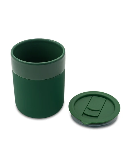 Kubek ceramiczny Caldo 370 ml, ciemny zielony