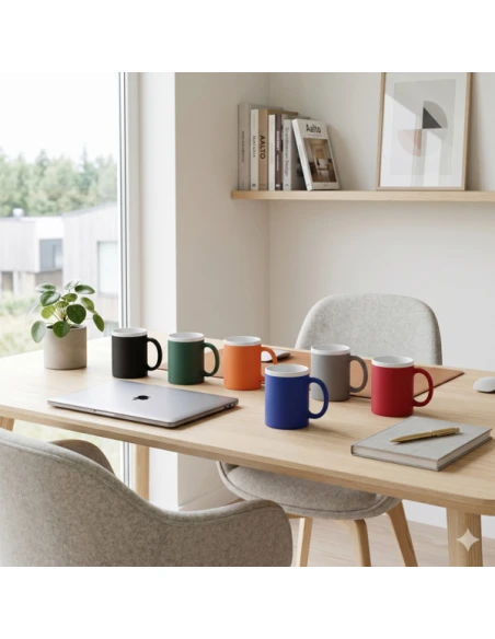 Kubek ceramiczny Velutti 350 ml, niebieski
