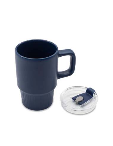 Kubek ceramiczny Azzurro 440 ml, granatowy