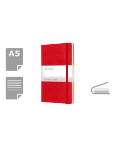 MOLESKINE Notatnik ok. A5, czerwony