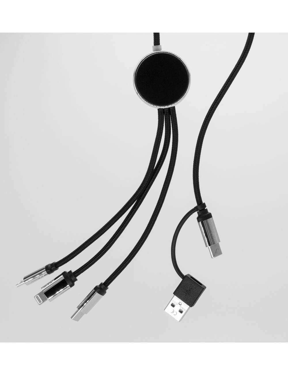 DŁUGI KABEL 4W1 Z PODŚWIETLANYM LOGO