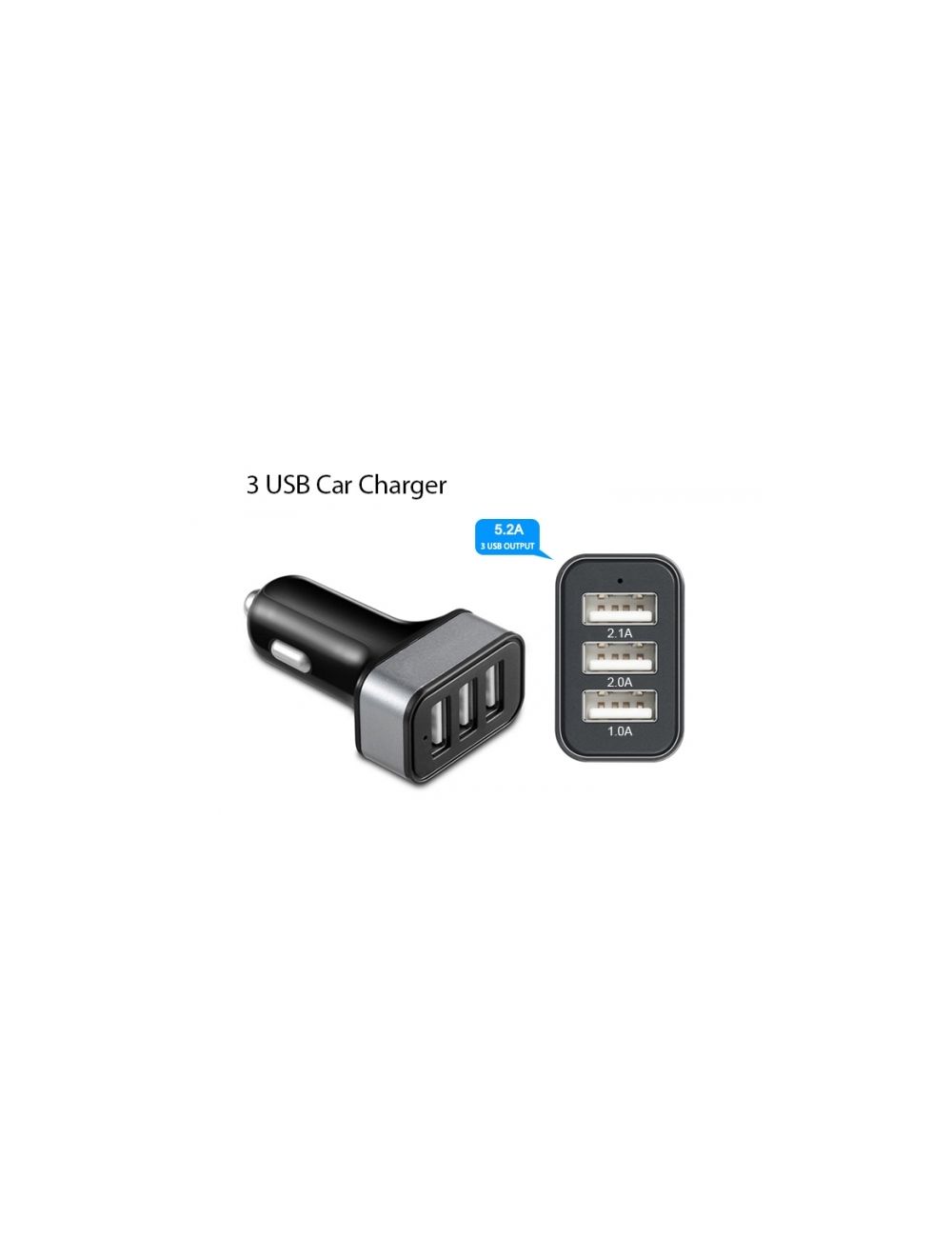Ładowarka samochodowa z 3 wejściami USB