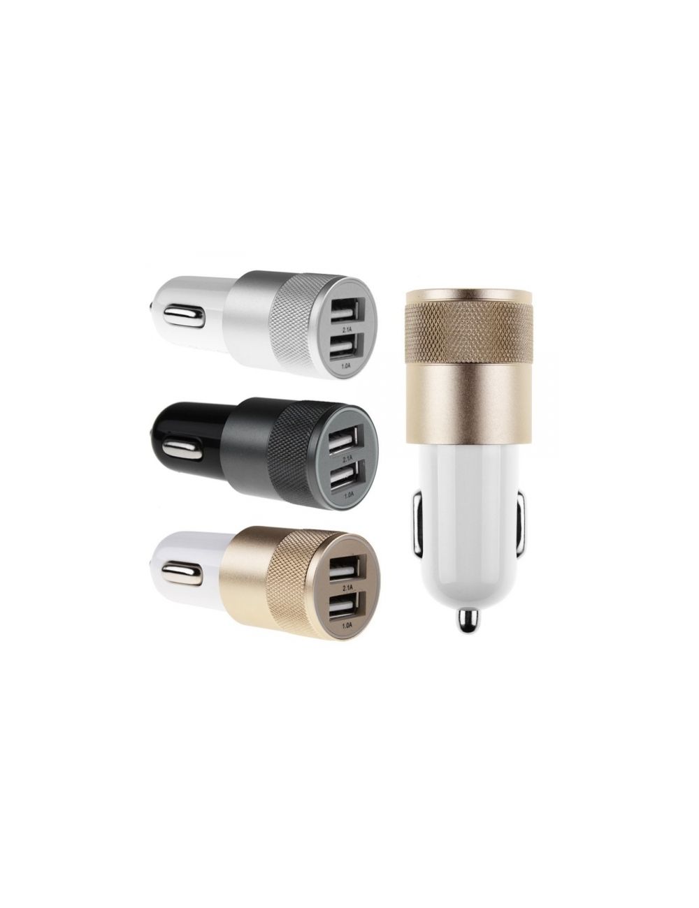 Metalowa ładowarka samochodowa x2 USB