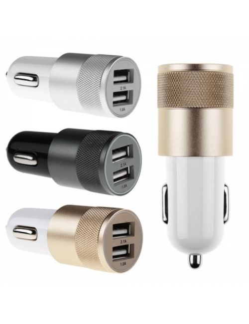 Metalowa ładowarka samochodowa x2 USB