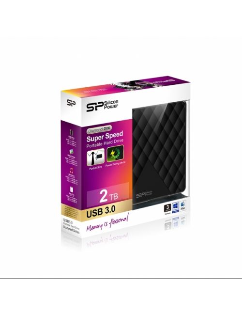 Przenośny dysk USB 3,0 Silicon Power Diamond D06 2TB, czarny