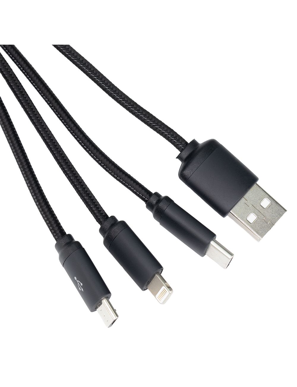 Długi kabel 3w1 z podświetlanym logo