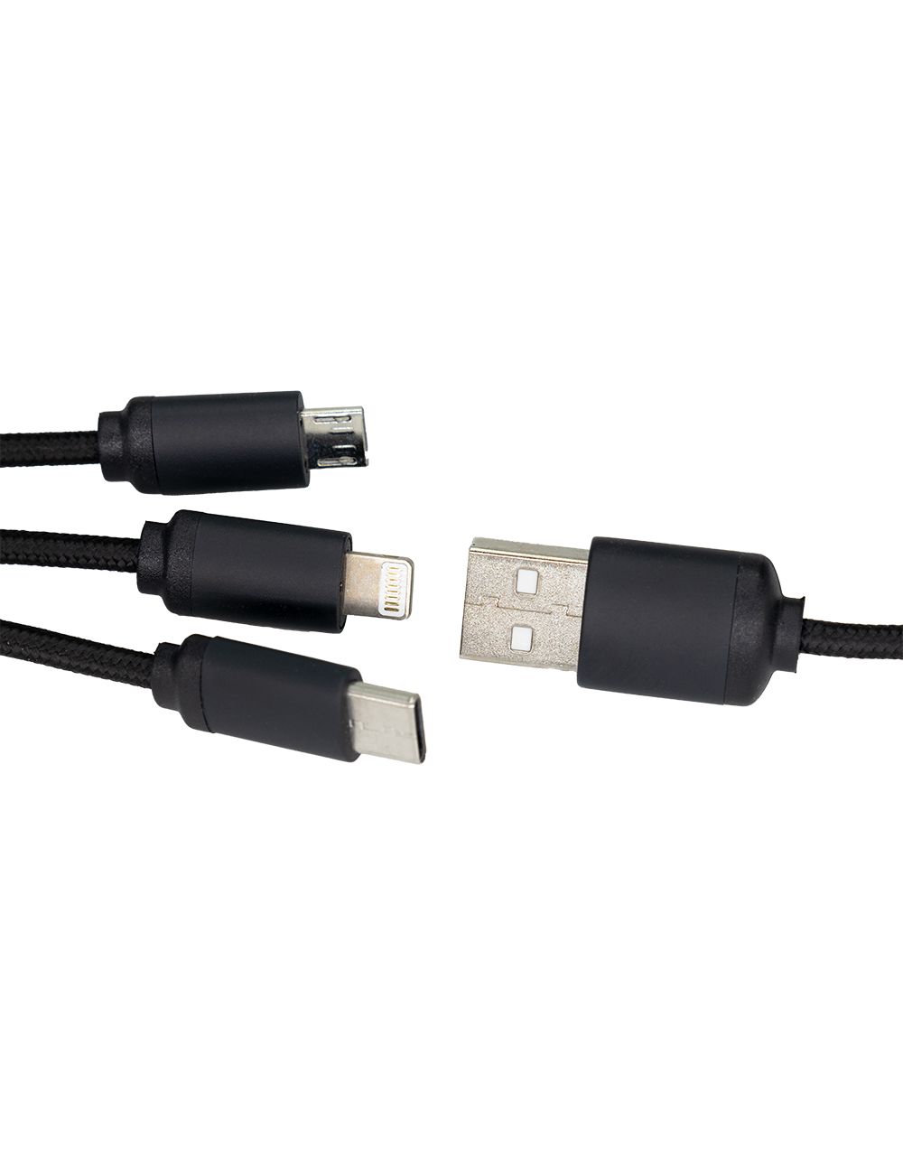 Długi kabel 3w1 z podświetlanym logo