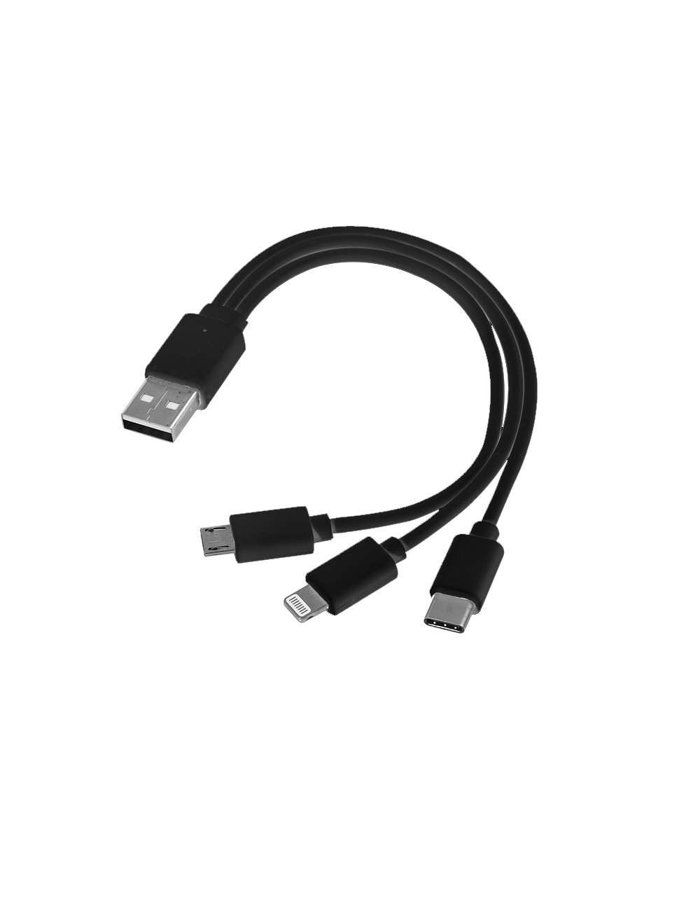 Kabel USB 3w1 micro USB + USB typ C + Lightning