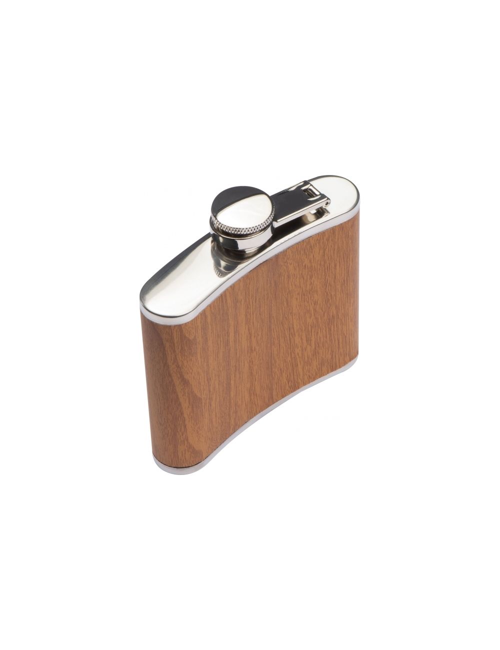 Piersiówka ze stali nierdzewnej z drewnianą...