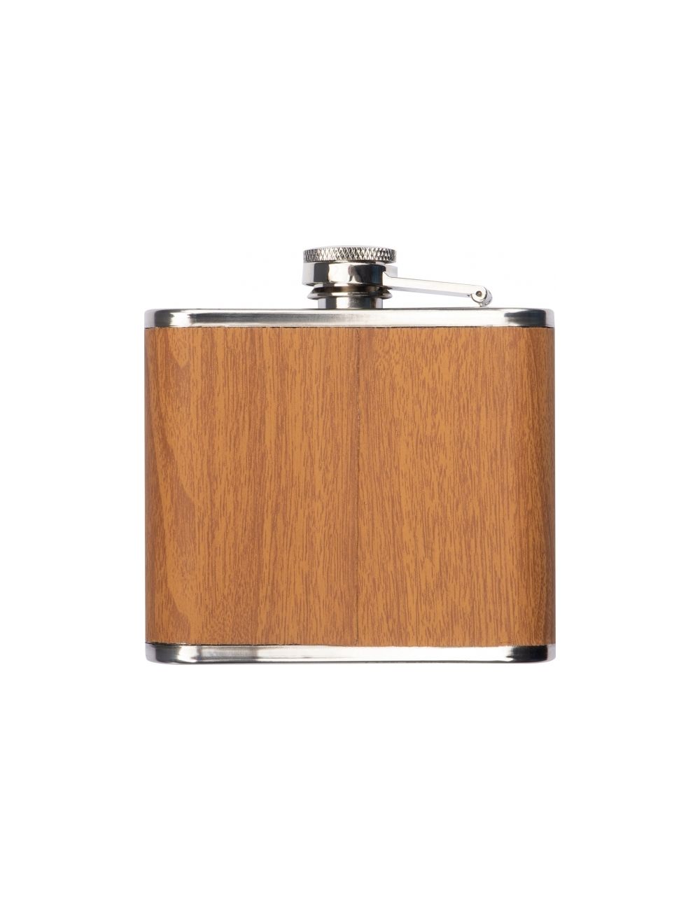 Piersiówka ze stali nierdzewnej z drewnianą...